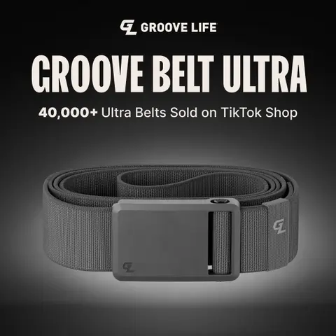 Groove Belt Ultra  – Lightweight Stretch Travel Belt for Men, Comfortable & Durable – Deep Stone