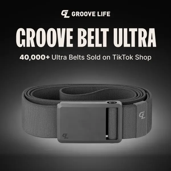 Groove Belt Ultra – Lightweight Stretch Travel Belt for Men, Comfortable & Durable – Deep Stone
