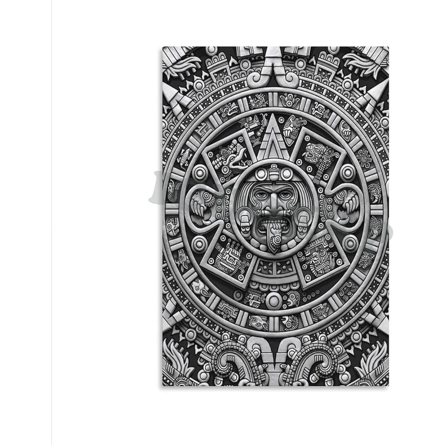 Wall Poster Aztec Poster Calendar Sunstone Art Poster Wall Poster Art Canvas Printing Poster Office Bedroom Aesthetic Poster Unframe-style 08x12inch(20x30cm)