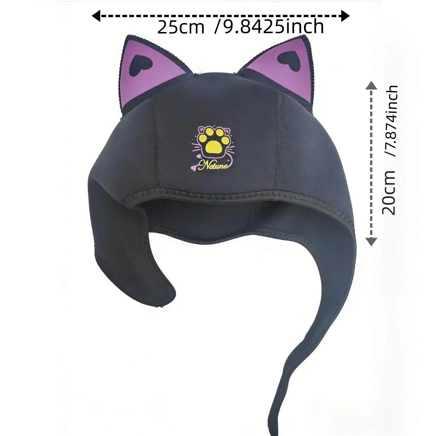 Diving Sweetheart Purple Ears Cat Hat Comfortable FitUnique Gift for Diving Lovers