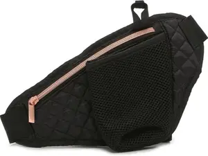SwiftGear One-Pocket Running Pouch - Compact & Essential for Quick Access Essentials - Sleek Design for Minimalist Runners - Ideal for Short Jogs & Long Runs - Black with Rose Gold Zip