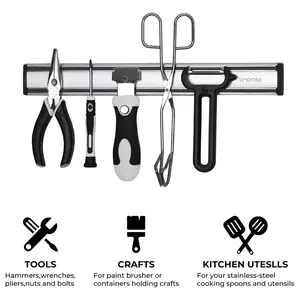 Linoroso Magnetic Knife Holder Heavy Duty Aluminum Magnetic Knife Strip- Wall Mount Knife Storage | Perfect Kitchen Gift
