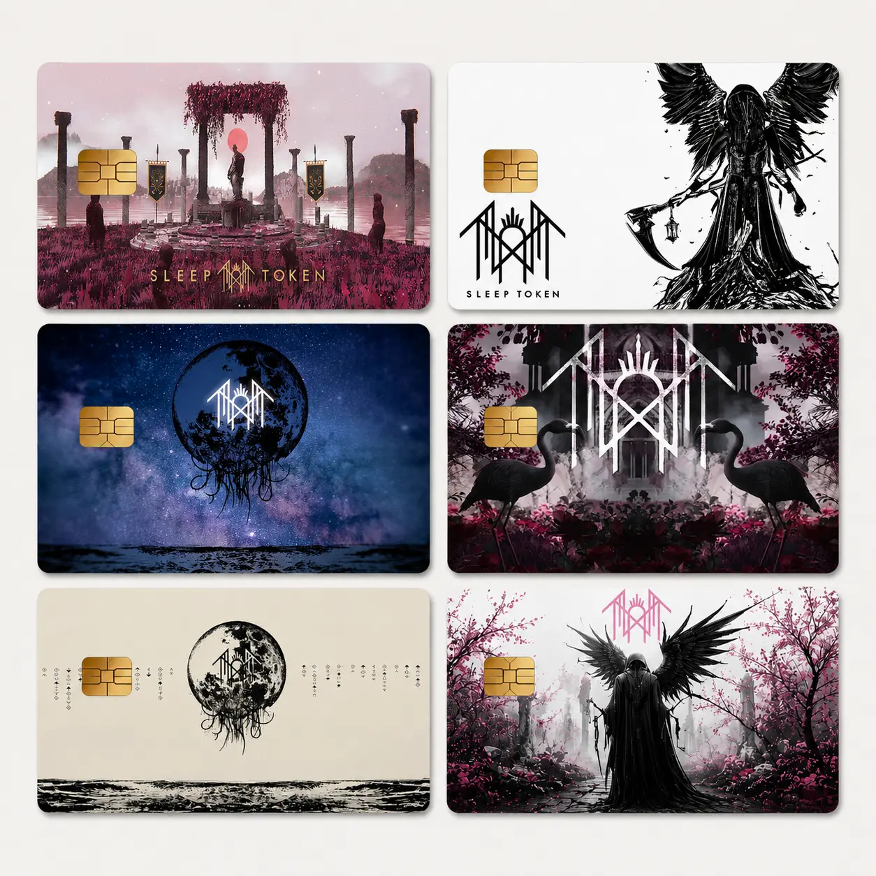 Sleep Token Credit Card Skin, Even in Arcadia Card Sticker, Take Me To Eden Gothic Angel Moon Vinyl Stickers for Worshippers