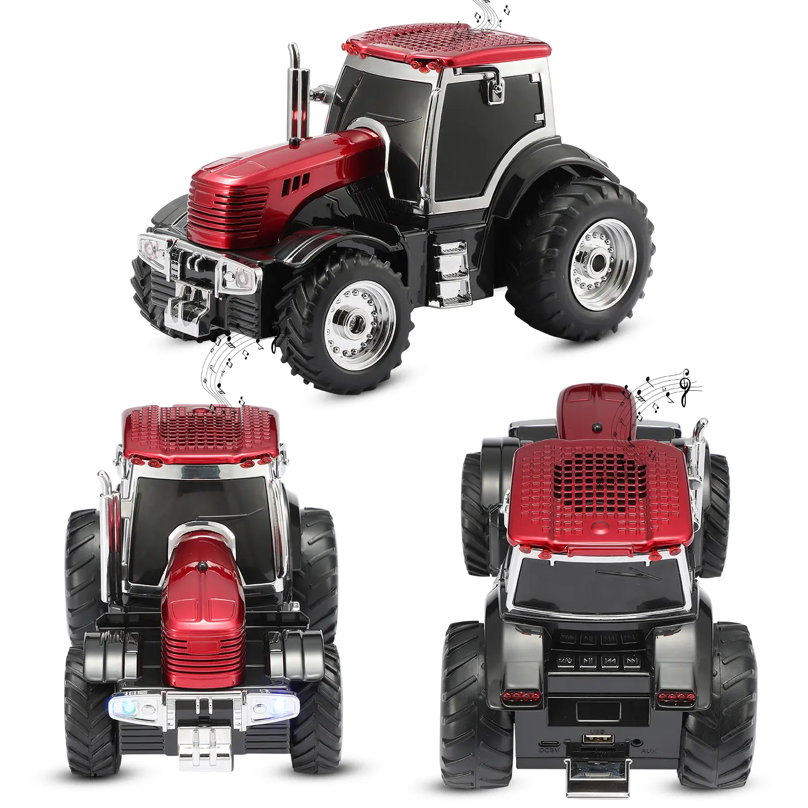 WSTER WS-560 Tractor Model Bluetooth Speaker HD Sound TWS Connectivity LED Party Lights USB TF Playback FM Radio Built In Microphone Ideal Birthday Gift For Farm Tractor Lovers tiktokshopbacktoschool