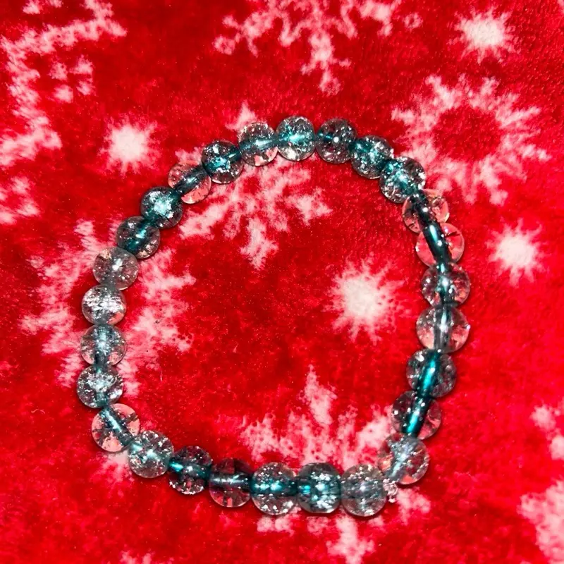 Bluey Glass Beads - Handmade Bracelet with Blue and Shiny Beads
