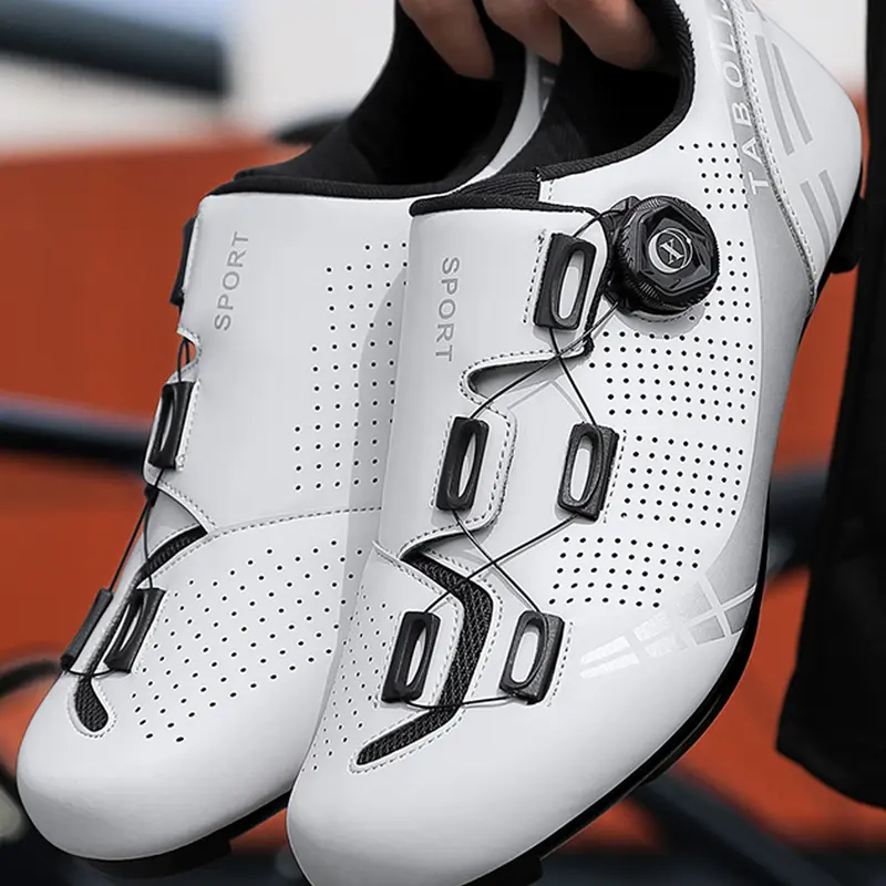 Unisex Cycling Shoes, Quick-Release Buckle, Breathable Pores, PU Leather Upper, Tpr Sole, Sporty Style, All Seasons, Outdoor Riding, Bike Shoes, Cycle Shoes