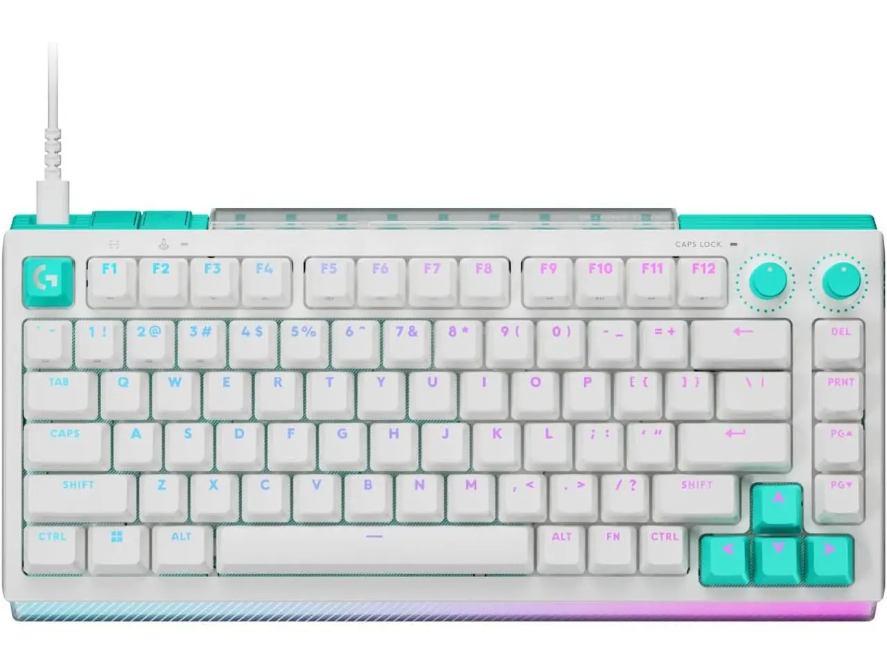 Logitech G512 X 75 DUAL SWAP, Hot-Swappable TMR Analog / Mechanical Gaming Keyboard, 8K Polling Rate, Custom Actuation 0.1 - 4.0 mm, RAPID TRIGGER, LIGHTSYNC RGB, Wired, PC, Mac, White Linear