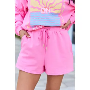 Everyday Ease Pink Fleece Shorts