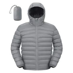 GOPUNE Men's Puffer Jacket with Hood Packable Lightweight Water-Resistant Outdoor Winter Coat for Snow Ski Travel
