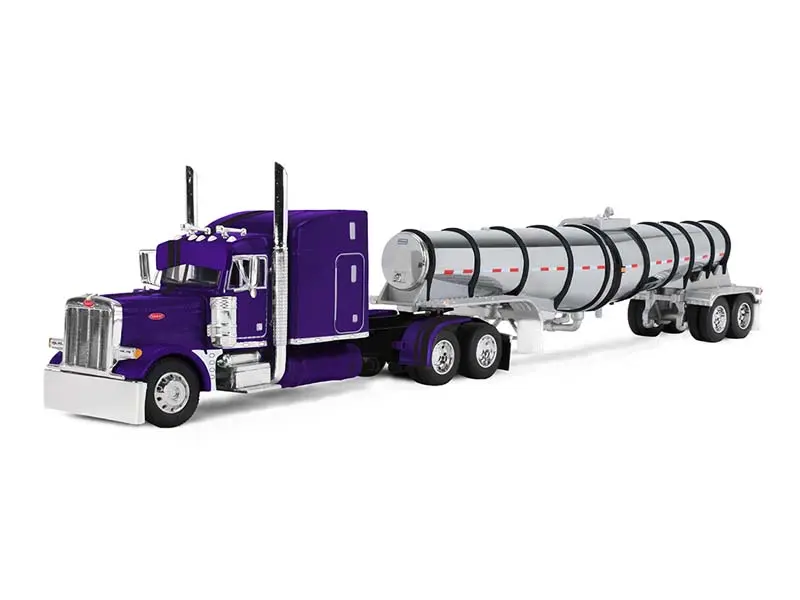 Peterbilt Model 379 w/ 63" Mid-Roof Sleeper & Polar Deep Drop Trailer Diecast 1:64 Scale Model - DCP 60-2354