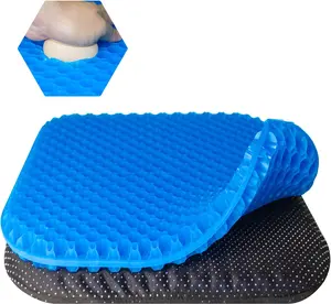 Gel Seat Cushion, Large & Thick for Long Sitting, Father's Day Gift Soft & Breathable Pressure Relief Cushion for Hip Pain, Car Seat Cushion Ideal for Office Chair, Car Drivers Wheelchair & Daily Use – Black Cover