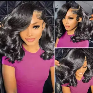 250% Brazilian Human Hair Wig Loose Wave Short Bob Wig Body Wave 13X4 HD Lace Frontal Wig Human Hair Wigs For Black Women