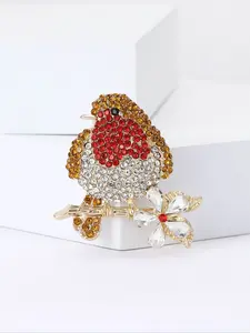 Cute Bird Design Brooch, Rhinestone Decorated Brooch, Fashion Accessory for Women & Men, Brooch Suitable for Backpacks, Scarves, Hats Decoration