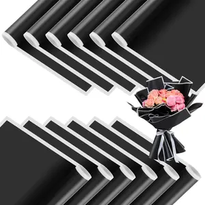 [New Deal] 25 Sheets Black Floral Paper, Graduation Gifts Flower Bouquet Wrapping Paper 2025 Money Bouquet for Graduate Birthday Party Favor Back To school Teacher Gift Crafts