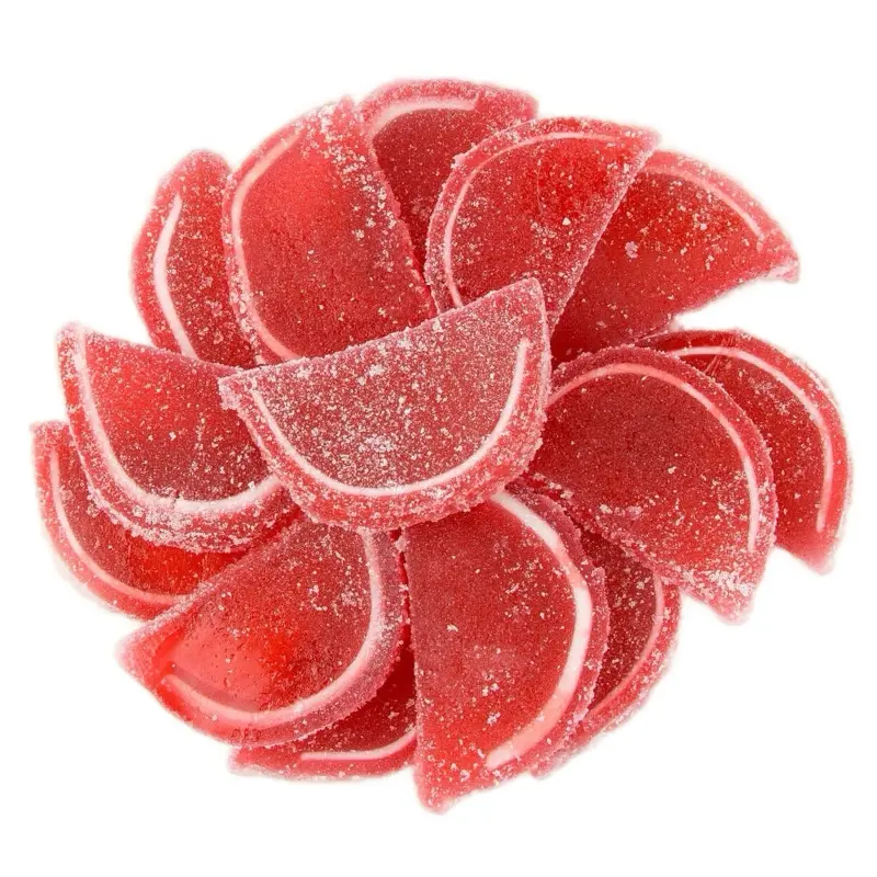 Boston Fruit Slices Cherry Flavor Sugar Sanded Jelly Fruit Slices Bite Snack Candy Bonbon Sweet - Bulk Candy candied fruits food snacks Soft Chewy