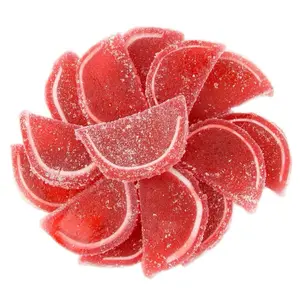 Boston Fruit Slices Cherry Flavor Sugar Sanded Jelly Fruit Slices Bite Snack Candy Bonbon Sweet - Bulk Candy candied fruits food snacks Soft Chewy