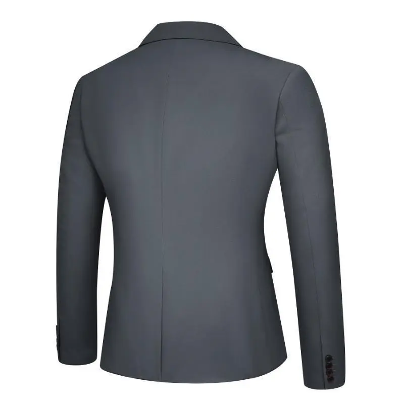 Men's Solid Color Two-Button Business Suit Three-Piece Set, Suit Jacket + Vest + Pants Men's Solid Color Two-Button Business Suit Three-Piece Set, Suit Jacket + Vest + Pants