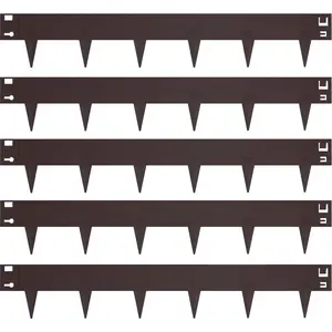 5 Pack Steel Landscape Edging,Metal Landscape Edging 40 Inch Strips, Metal Garden Edging 6 inch Depth, Steel Edging for Landscaping