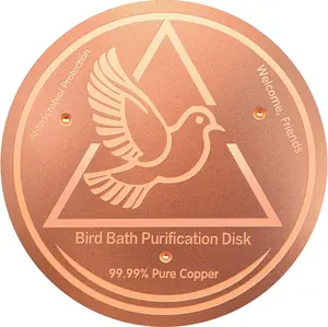 Bird Bath Purification Disk,99.99% Copper Disc for Bird Bath Copper Disk Cleaner Safe for Outside Birds Fountain Disc Accessories, Fit for Outdoor Birdbath Bowl(1 pcs)