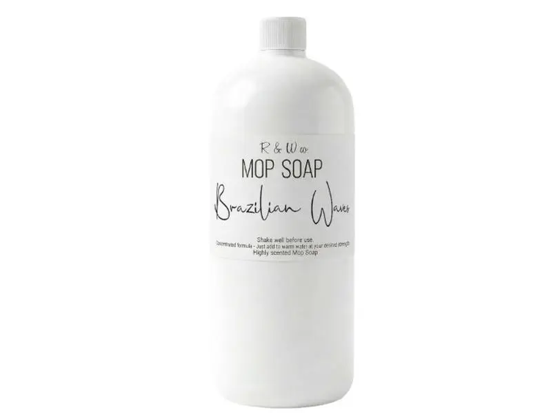R&W CO. Original 32 oz Premium Mop Soap Brazilian Waves Scented, Gentle Floor Cleaner for all Surfaces, Non-Toxic, Pet and Skin Safe Formula, Streak-Free Shine