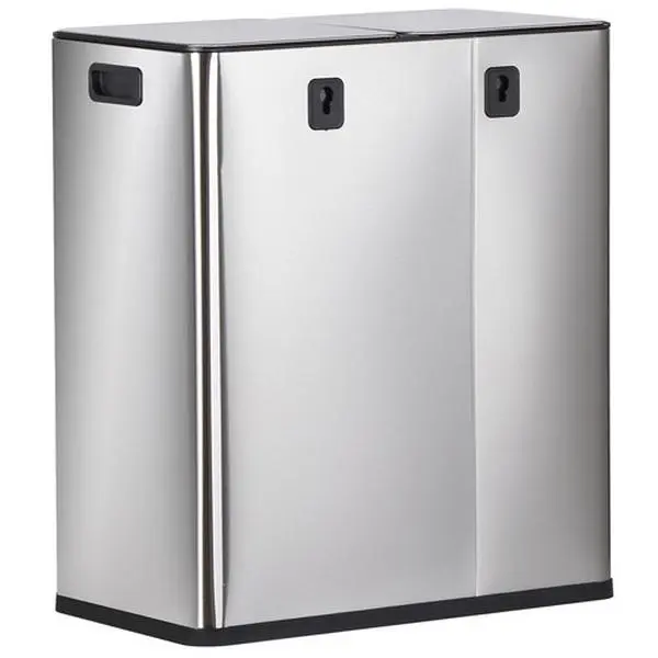 Zenstyle 2 X 8 Gallons Two Compartment Trash Can Trash Can with Recycling Bin Combo