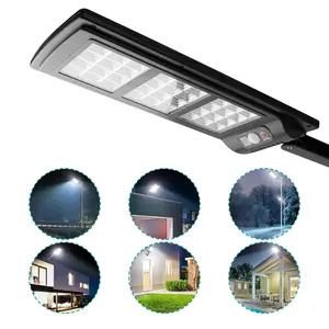 213 LED bracket model, three-mode solar street light, outdoor super bright waterproof solar light, with remote control, suitable for gardens, roads, patios, commercial parking lots, black.