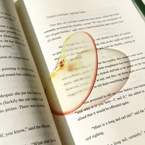 Fruit Shaped Acrylic Bookmarks, Aesthetic Translucent See-Through Page Markers for Book Lovers, Students & Teachers, Unique Small Gifts for Birthday Party Favors, Reading Accessories for Kids & Adults