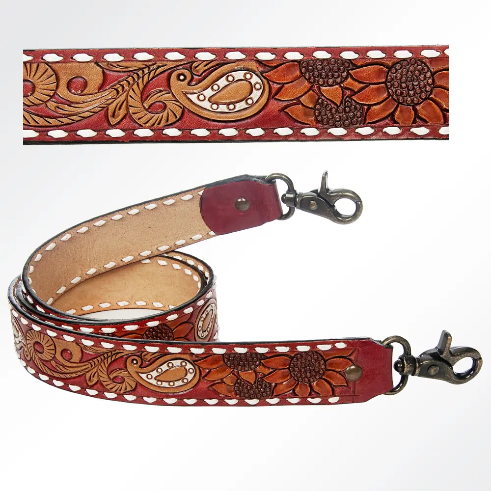 American Darling Hand Tooled Genuine Leather Crossbody Handle Strap for Bags Phone Wallet Purse Clutch