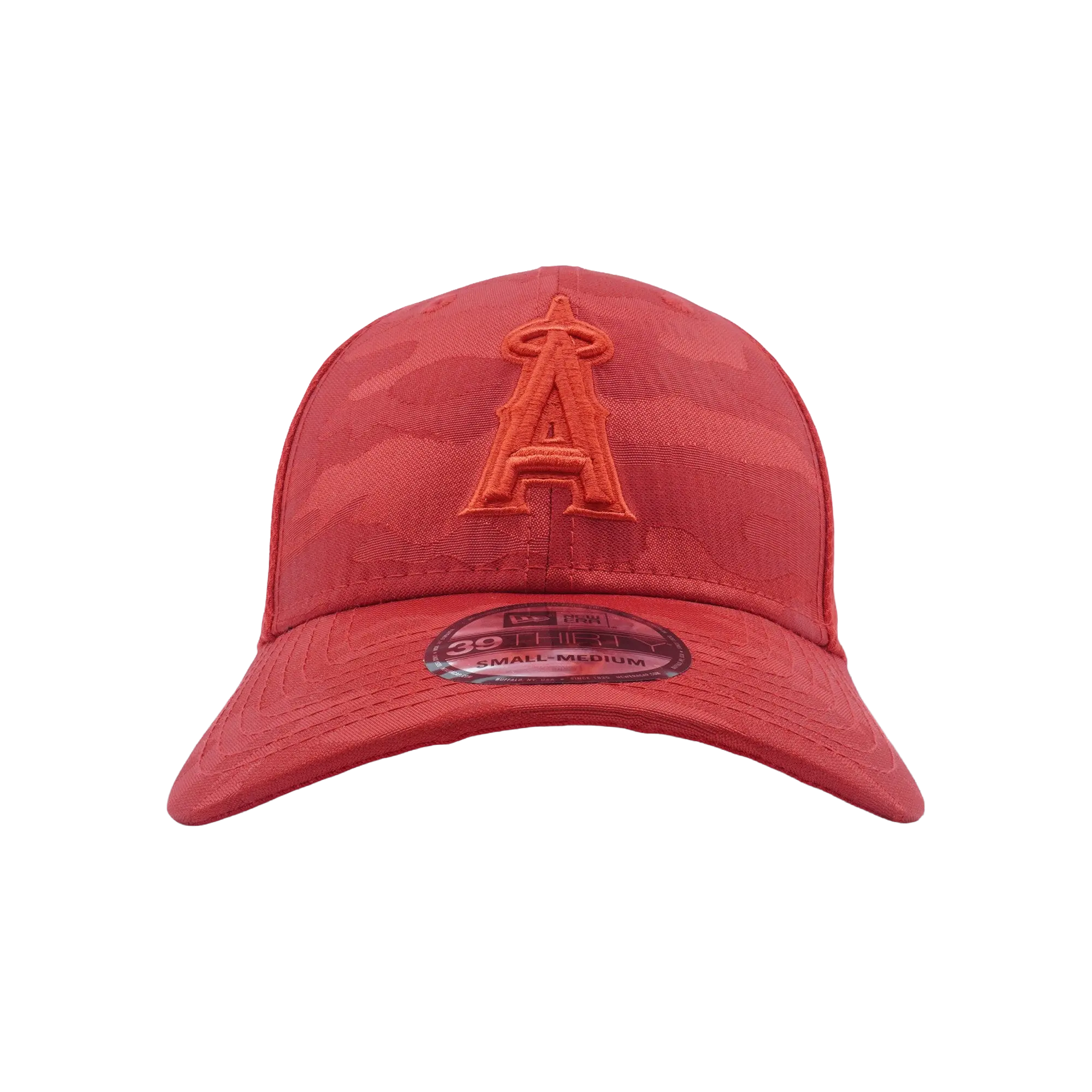 39THIRTY Los Angeles Angels Tonal Camo Stretch Fit Hat "Red Camo" NE757