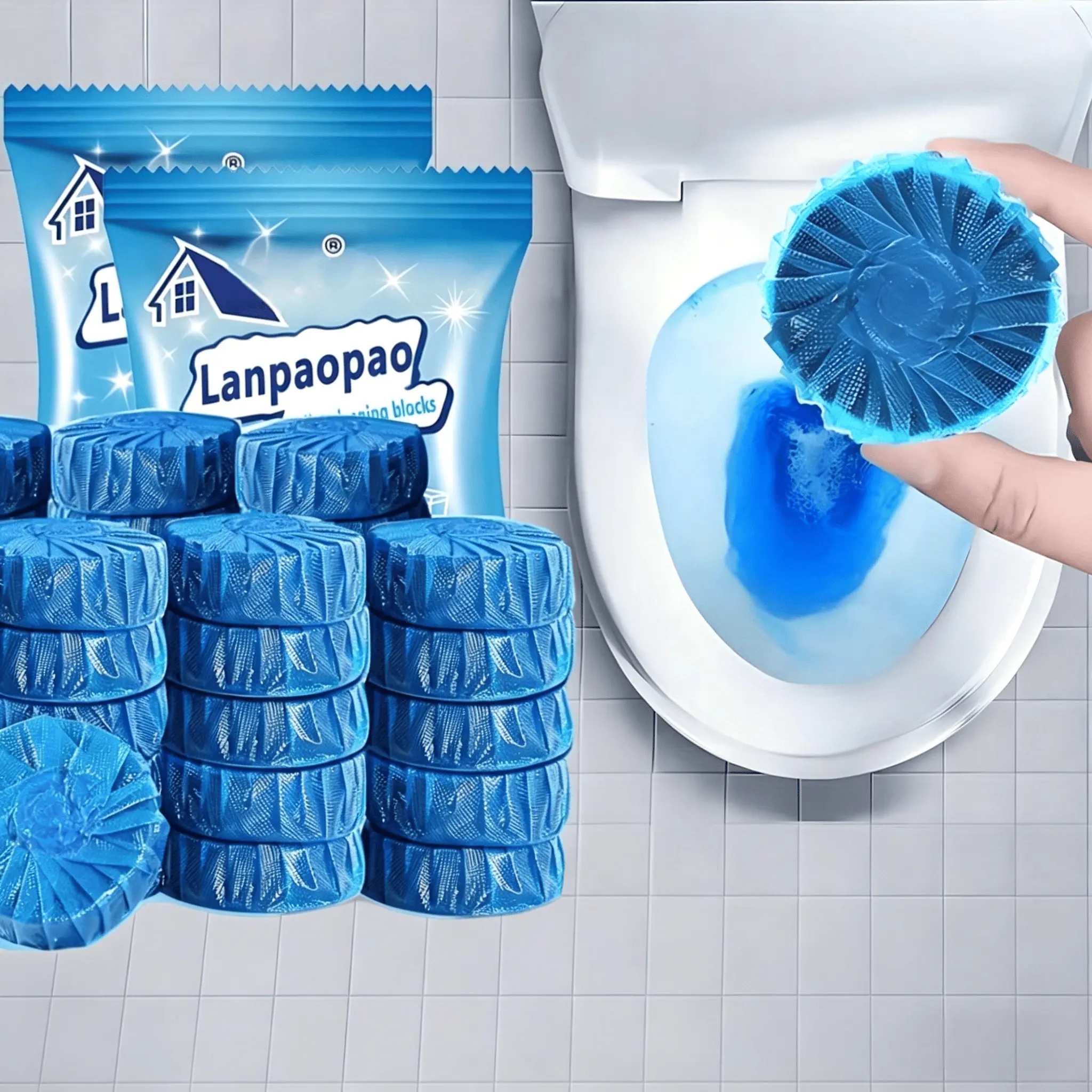 12pcs Solid Toilet Cleaner Tablets (Boxed) - Low Odor, Water-Soluble, Powerful Household Descaling, Stain Removal, Tank Cleaning, Easy-to-Use, Long-Lasting Freshness, for Home Bathroom Ceramic & Plastic Toilets (Ideal for Daily Cleaning), Soluble In Water