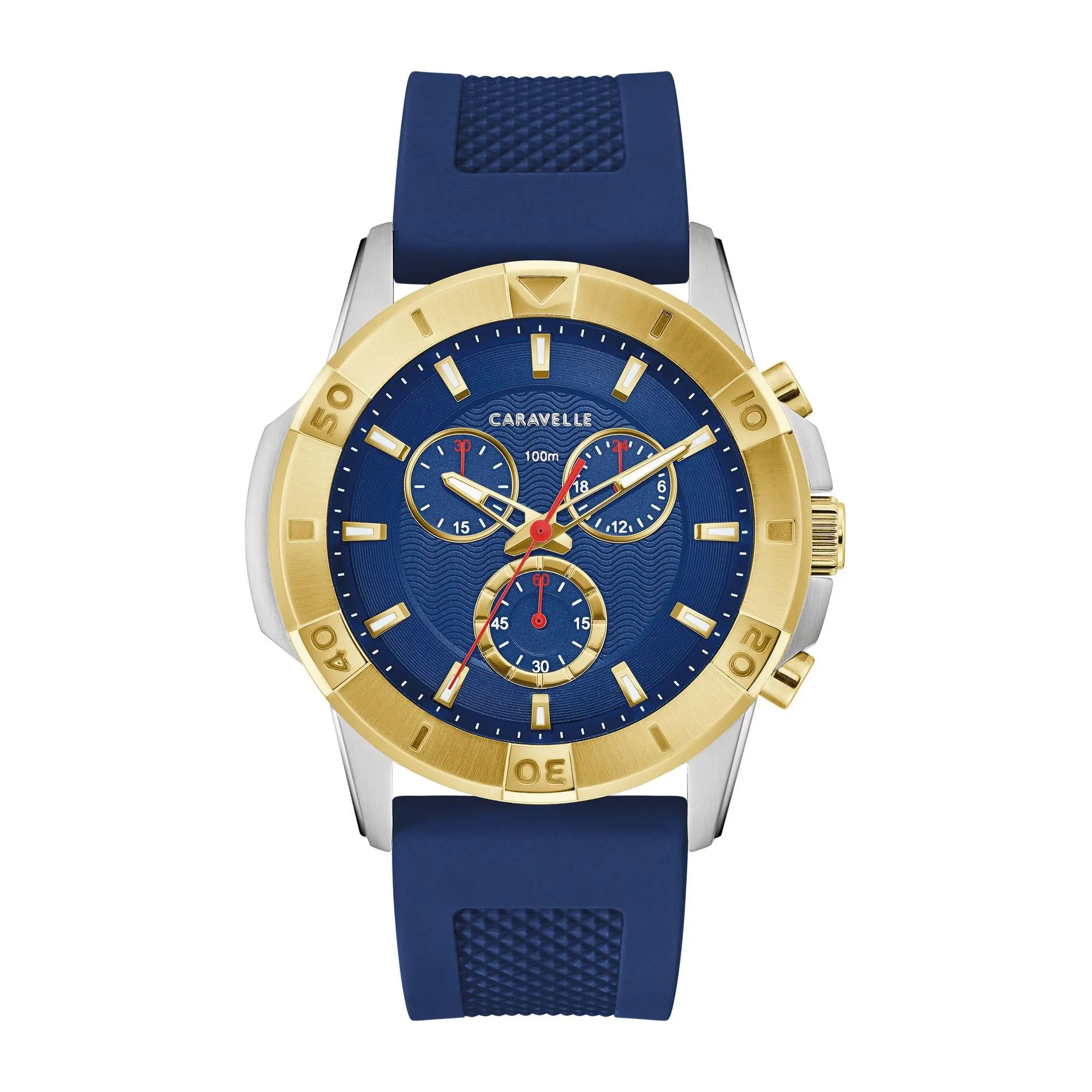 Caravelle by Bulova Men's Blue Strap Chronograph Watch Caravelle by Bulova Men's Blue Strap Chronograph Watch