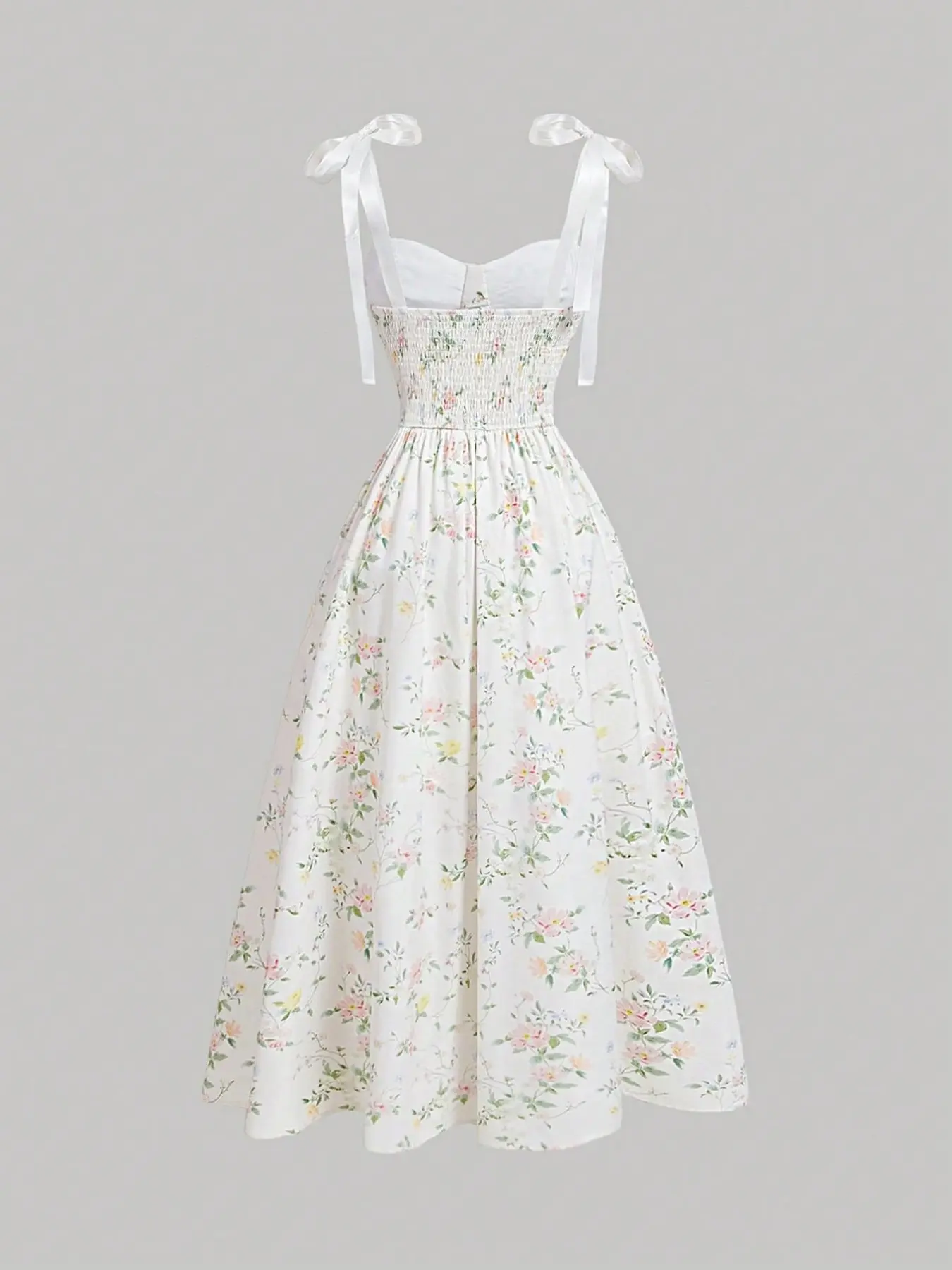 Romantic Ditsy Floral Strapless Summer Dress for Women, Elegant Chic Formal Wear Party Gown, Date Night Dress, Perfect for Valentine's Day, Weddings, Holidays, Birthdays