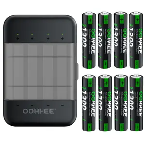 NEW 8pcs 1.5V Rechargeable AAA Lithium Batteries 1300mWh + 1x Charging Storage Box