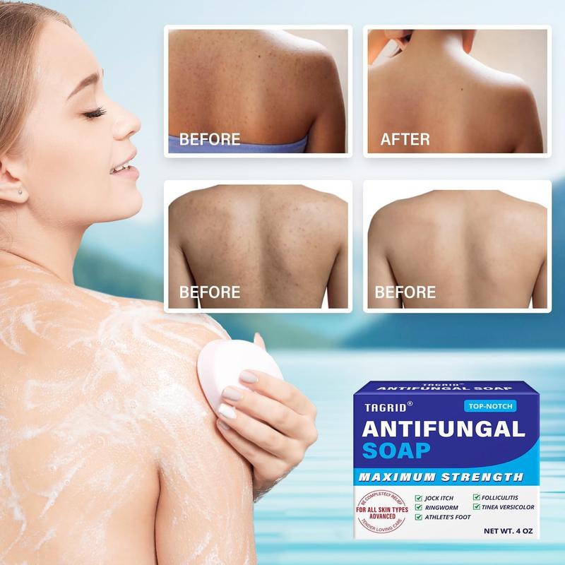 TAGRID Antifungal Soap with Tea Tree Oil – Fine Oatmeal Powder Body Bar for Deep Yet Gentle Cleansing – Body Wash for Jock Itch, Ringworm & Itchy Skin – Soothing Relief, Skin Balance & Herbal Cleanser (2 Bars)