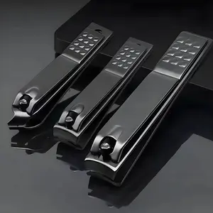 3-Piece Black Nail Clipper Set: Sharp and Durable, Stainless Steel Nail Clippers, Portable, Unisex