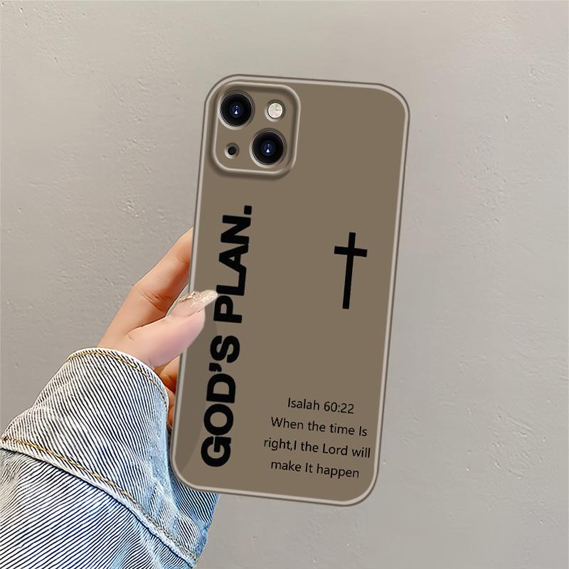 "God's Plan" Isaiah 60:22 Bible Verse Cross Phone Case, All-inclusive Camera Lens  Protective Cover for iPhone 17 Pro Max 16 15 14 13 12 11 Plus Air Pro, Perfect Christian Gift & Daily UsePerfect Gift for Friend and Family anti-fall mobile phone case