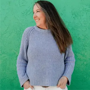 Odette Raglan Sweater in Blue Cloudy Skies