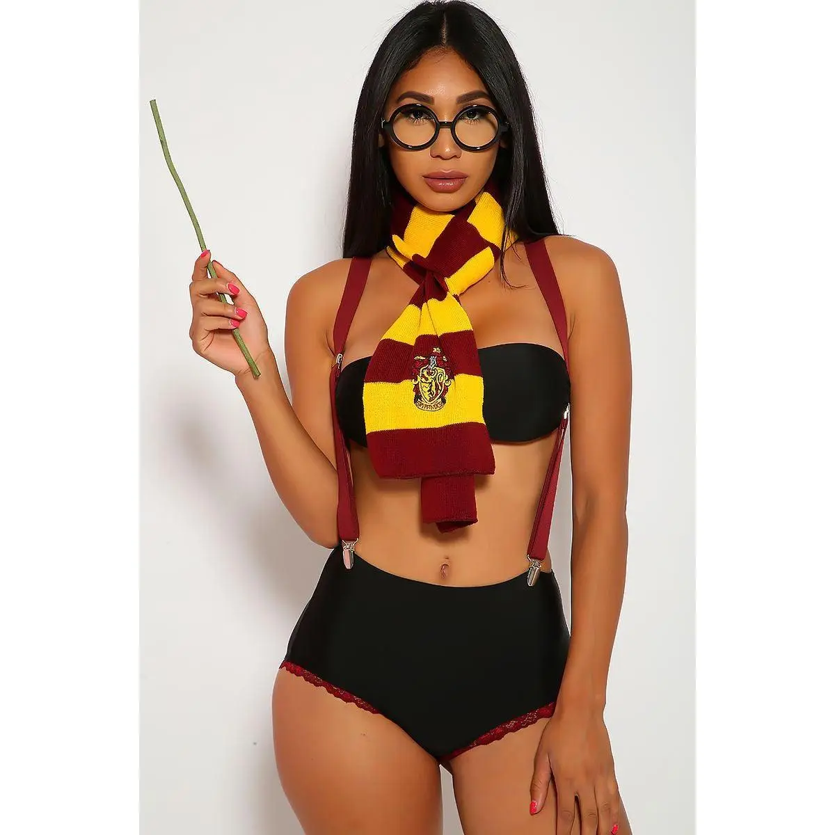 Black 4 Pc Wizard Costume Sexy Harry Halloween Role Play