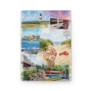 Nantucket Beach Summer Notebook Hardcover Journal | Coastal Vacation Memories