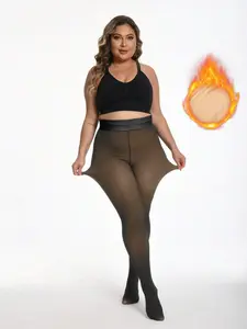 F 1/2PCS EssElegance Women's Thermal Tights, Fleece Lined Leggings, Seamless Nude Pantyhose, Warm Elastic Winter Stockings, Comfortable Thermal Underwear Fall and Winter​