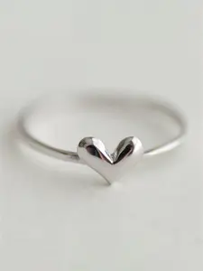 Women's Elegant Heart Design Promise Ring, Exquisite Trendy Minimalist Ring, Fashionable All-match Jewelry for Women for Daily & Party Decoration, Cute Gifts for Her, Heart Signet Ring
