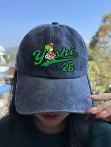 Embroidered hat, Y0shi Gaming Embroidered hat, Video Game Embroidery hat, Gamer Gift, Retro Video Game Outfit