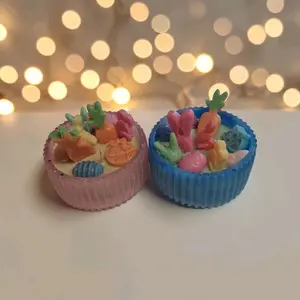 Resin Easter Basket Scented Candles - Festive Design with Carrots, Eggs, and Bunnies - Perfect for Easter Decorations