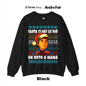 Santa Claus Le Dio Un Beso A Mama Ugly Sweater For Christmas, Mexican Humor Gift Shirt For Holiday, Retro Styles, Bring Back the Classics