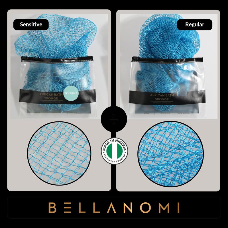 4 Pack African Exfoliating Net Sponge Bundle, Best Value for Sensitive Skin, Ethically Sourced From Nigeria, bath sponge