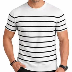 2026 #SummerVibes New Spring and Autumn Comfortable Street Daily Indoor Sports Stripes Simple Style Men's and Women's Casual Pullover Short Sleeve Knitted Sweater
