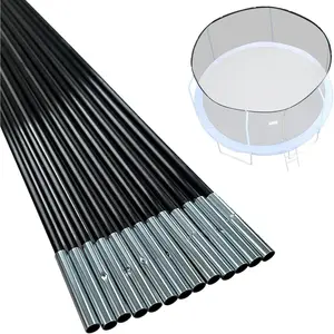 Trampoline Fiber Glass Rods to Replace The Top Ring of Net Enclosure, Fiberglass Poles for 12/14/15Ft Frame with Tube Caps, Not for The Plastic T Connector