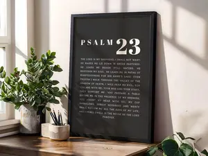 Psalm 23 Scripture Print Christian Bible Verse poster, Spiritual Home Decor