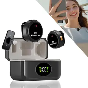 Wireless lavalier microphone, portable charging case, 3-level intelligent noise reduction, automatic limiting, lightweight body, 48H battery life, Live broadcast equipment, suitable for Vlogs, podcasts, live broadcasts, interviews, iPhone