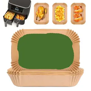 Air Fryer Disposable Paper Liners for Ninja Dual Airfryer, Non-Stick Parchment Paper Rectangular, Air Fryer Accessories, Oil Proof, Water Proof, Paper Liner for Microwave Oven (100PCS, 8.6in x 5.5in） Bakeware Utensils